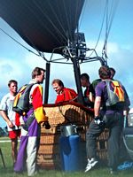 Boarding a balloon for a skydive