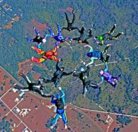 A Relative Work Skydiving Formation completed