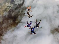 Skydivers Doing Sequential Relative Work